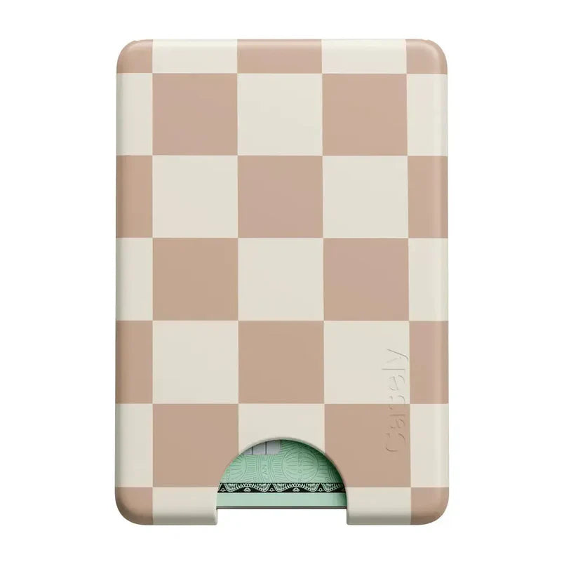 Fit Check - Neutral Checkerboard MagWallet