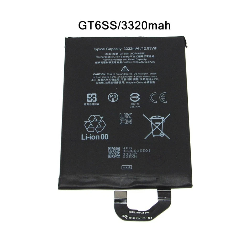 Li-ion Battery Replacement For Google Pixel Fold GPDX1 1489mAh / GT6SS 3320mAh