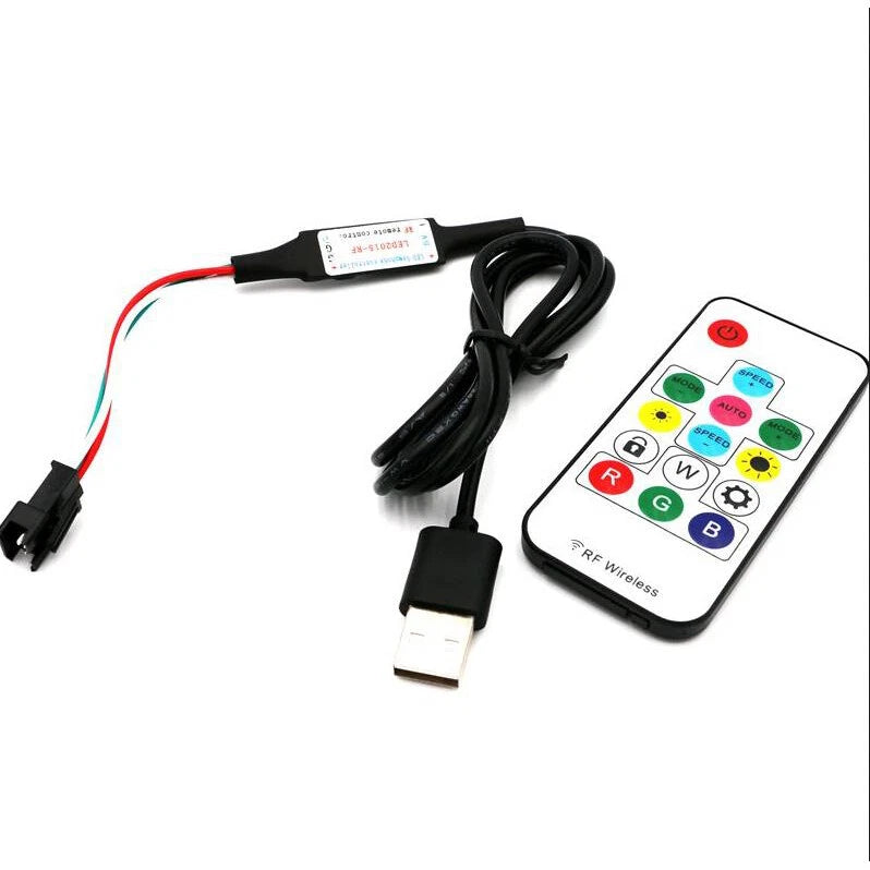 DC 5V USB Controller for WS2812B LED Strip Light Addressable Wireless RF Remote