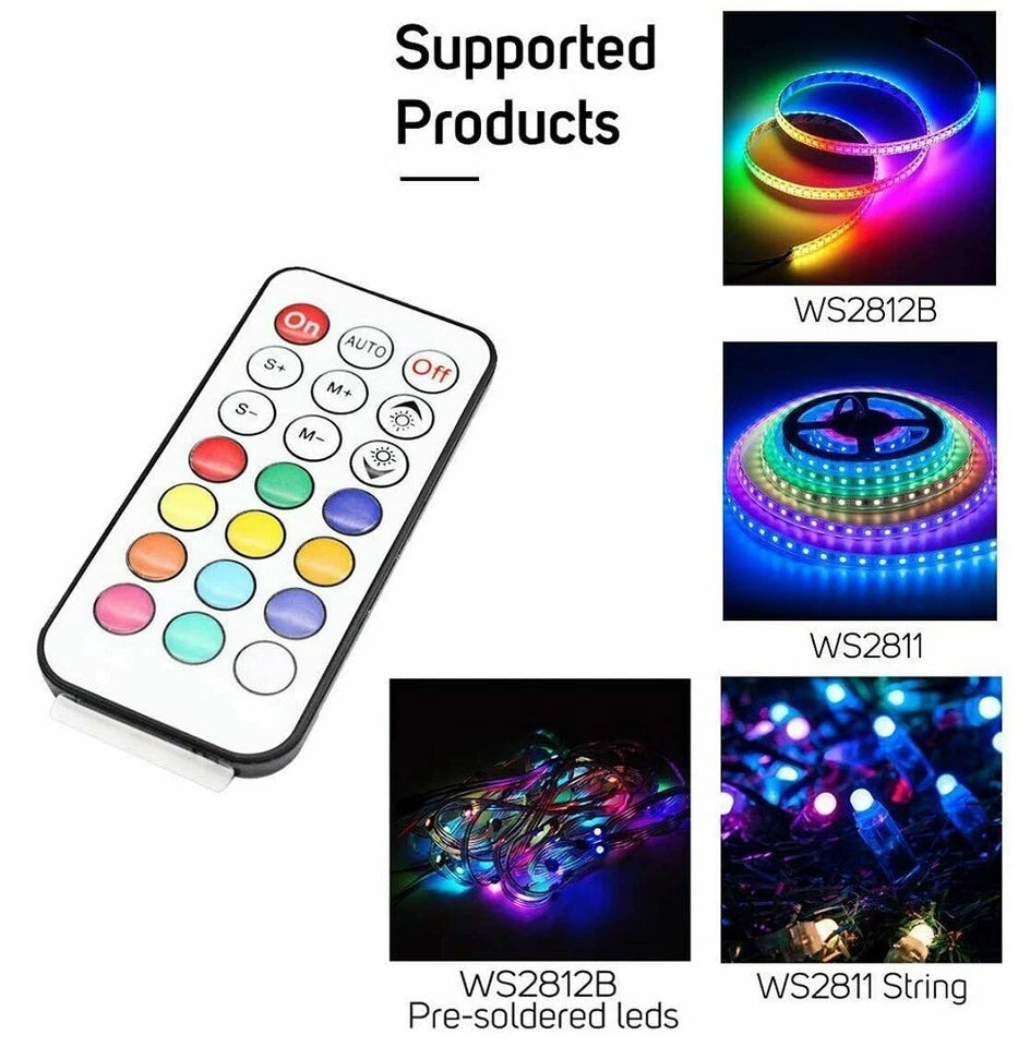 DC 5-12V 21 Key LED RGB RF Remote Controller For WS2811 WS2812B LED Strip Light