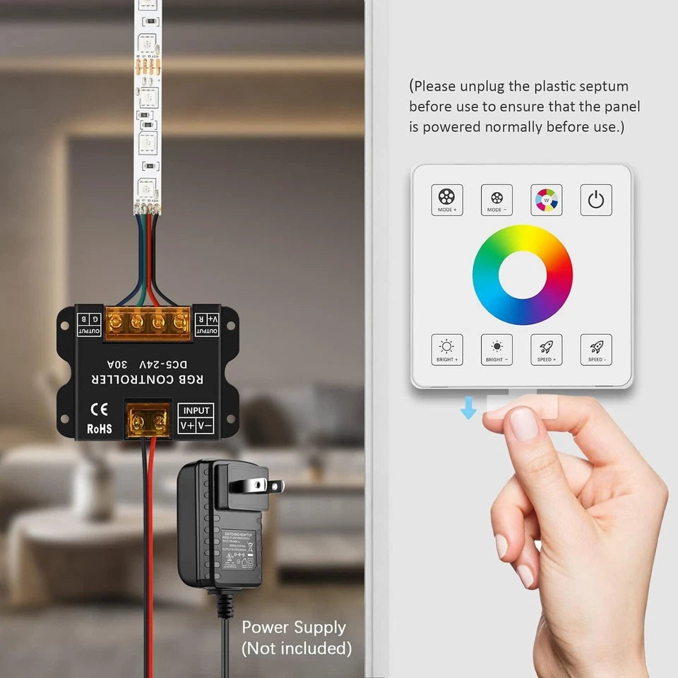 RGB LED Strip Controller RF Wireless Remote Control 5050 3528 Touch Panel Dimmer