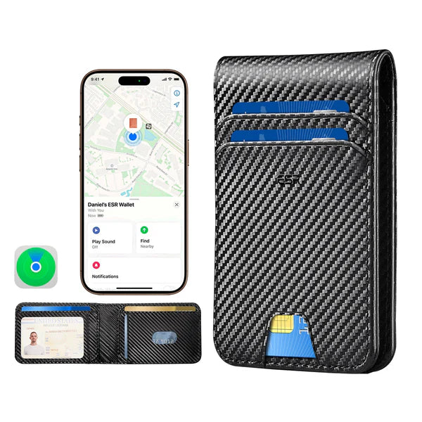 Geo Card Holder - Black Carbon Fiber