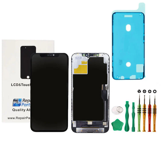 iPhone 12 Pro Max Premium Hard OLED Glass Screen Replacement Repair Kit + Premium Toolkit