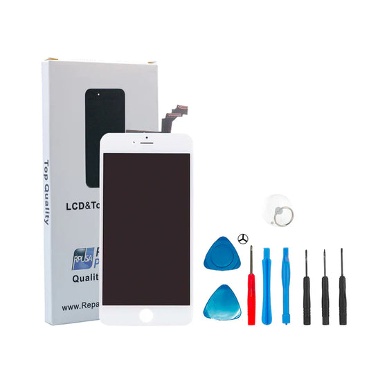 iPhone 6 Glass Screen Replacement Repair Kit + Basic Tools (White) (Grade A)
