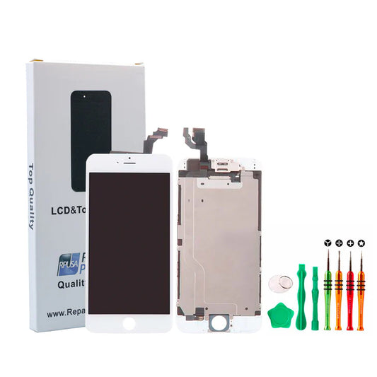 iPhone 6 Glass Screen w/ Small Parts + Premium Tool Kit (White) (Premium)