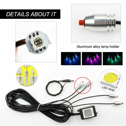 Multi-Color RGB LED Car Interior Strips Bluetooth APP Control Atmosphere Light
