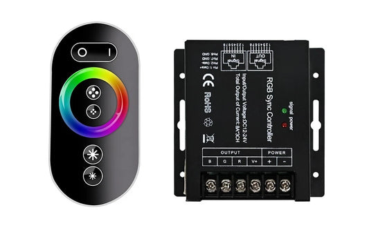 DC12V-24V 24A Wireless LED Strip Light Touch Panelled RF Remote Controller RGB