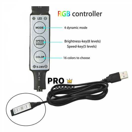 4 Pin USB 1M 20Key 24Key Music Sound RGB LED Light Controller