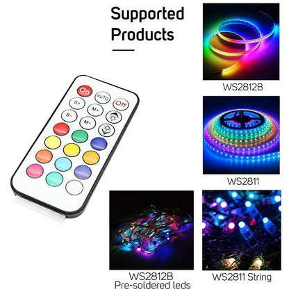 DC 5-12V 21 Key LED RGB RF Remote Controller For WS2811 WS2812B LED Strip Light